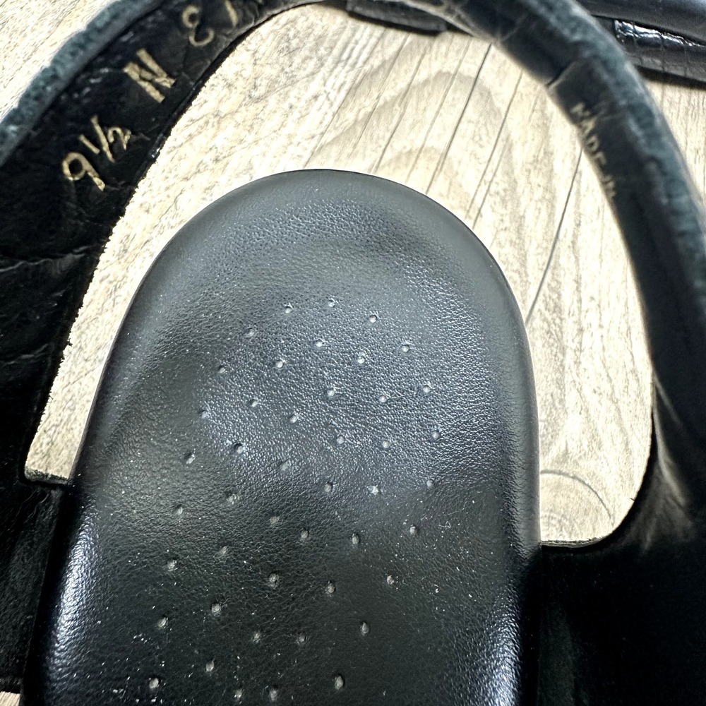 SAS Black Croc Patent Suntimer Slingbacks Sandals, size 9 N Narrow - Picture 7 of 7